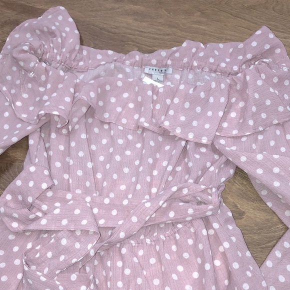 Favlux size large pink polka dot flirty romper - Picture 2 of 6